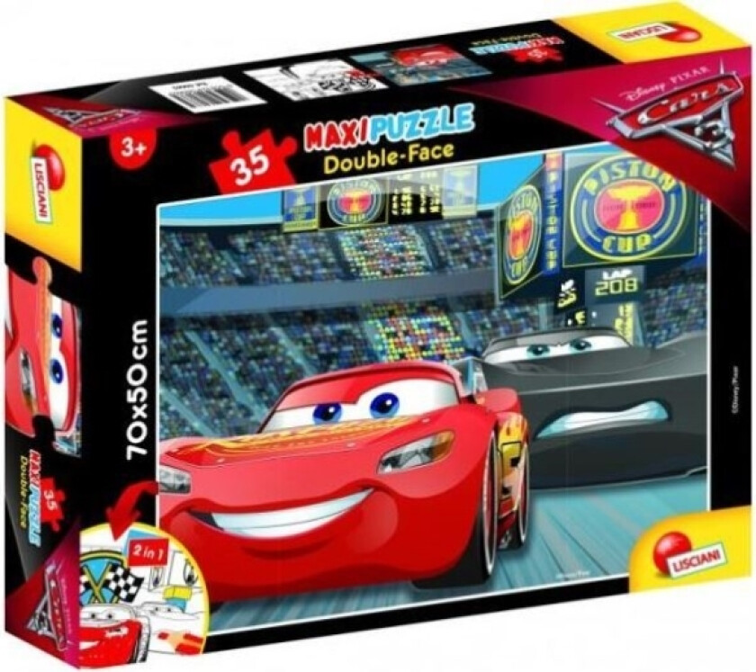 Dobbeltsidig Puslespill 35 Brikker Maxi Cars 3 Go! Ham! Ham! (304-60665)