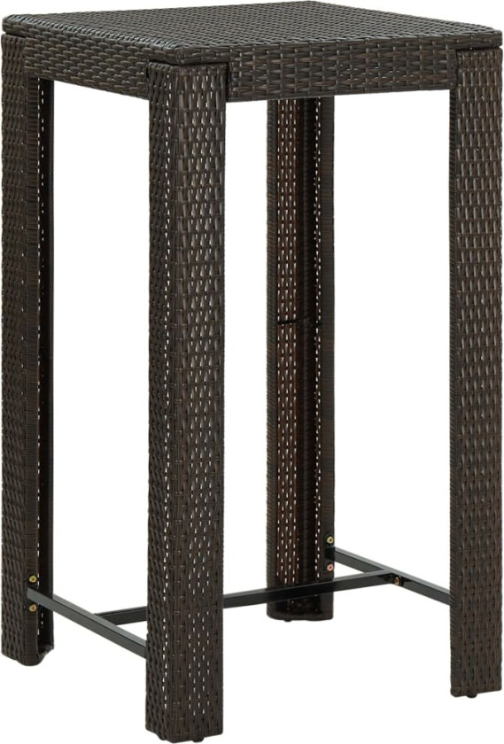 Utendørs barbord brun 60,5x60,5x110,5 cm polyrotting