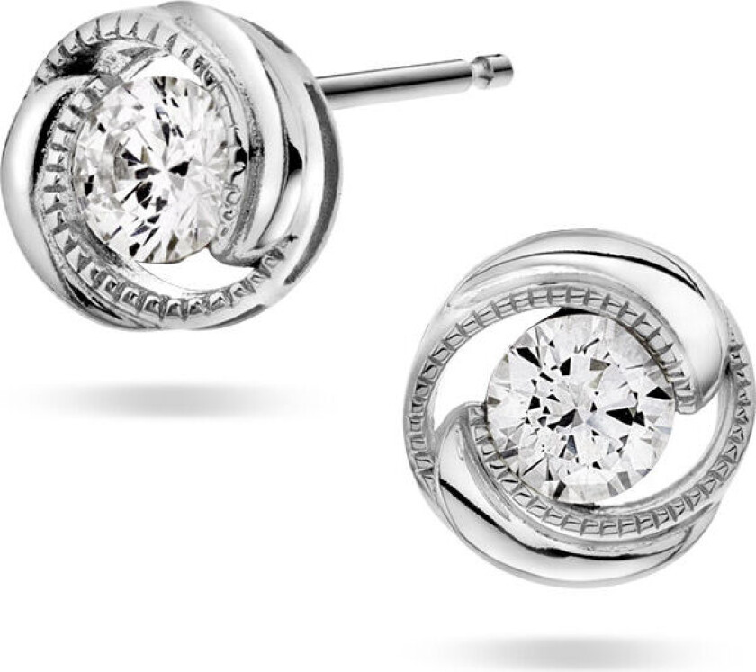 , Øredobber i 925 sølv med hvit zirkonia