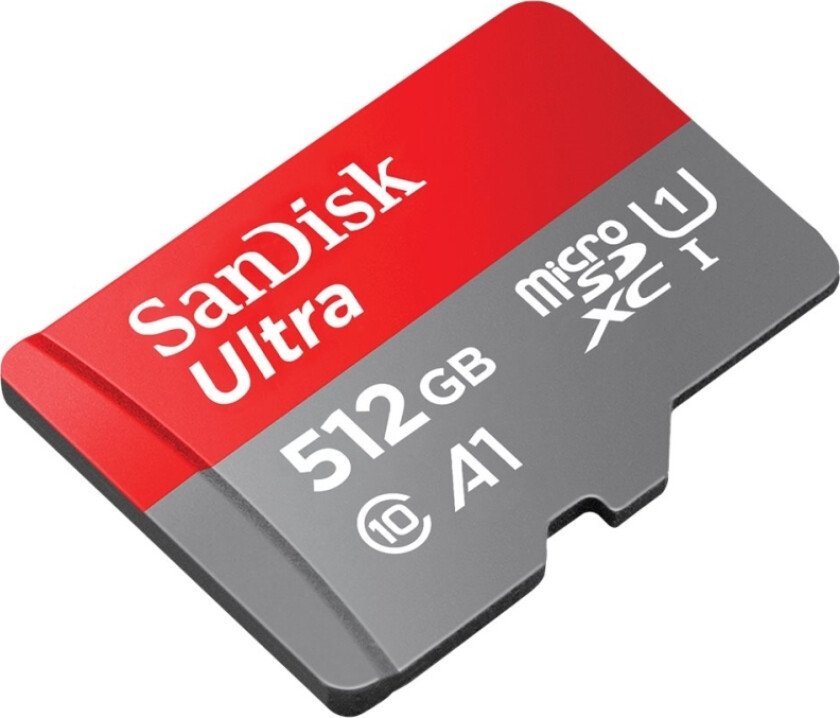 Sandisk Ultra - Flashminnekort (Microsdxc Til Sd-Adapter Inkludert) - 512 Gb - A1 / Uhs Class 1 / Class10 - Microsdxc Uhs-I