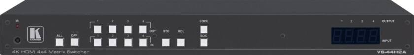 Bilde av Vs-44H2a 4X4 4K Hdr Hdmi Hdcp 2.2 Matrix Switcher With Audio De-Embedding - Video/Audio Switch - Rackmonterbar