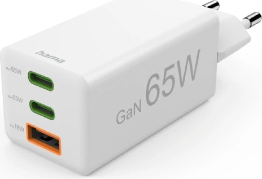 Mini Gan 65W Pd/Qc 2X Usb-C, 1X Usb-A Vanlig