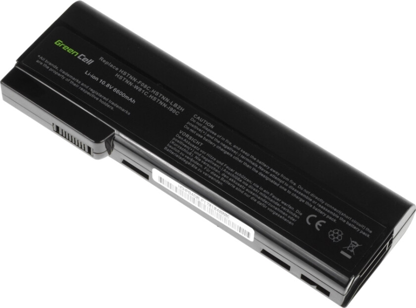 Green Cell - Batteri Til Bærbar Pc (Tilsvarer: Hp Cc06xl, Hp Cc09) - Litiumion - 9-Cellers - 6600 Mah - Svart - For Hp Elitebook 8460P Notebook, 8560