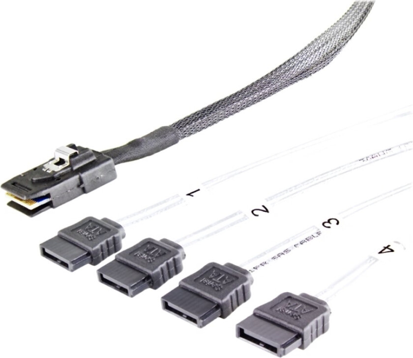 - Sas Intern Kabel - Mini Sas (Sff-8087) (Hann) Rett Til Sata (Hann) Rett - 70 Cm