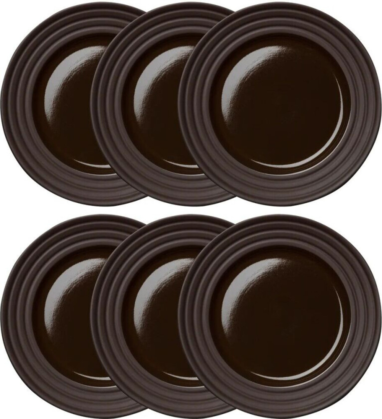 Lines tallerken Ø21 cm 6-stk. Brun