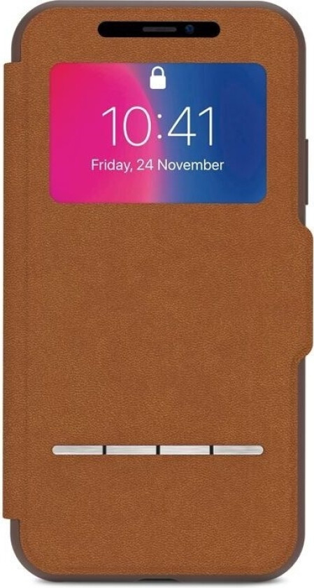 Sensecover - Iphone X Touch Flip-Deksel (Karamellbrun)