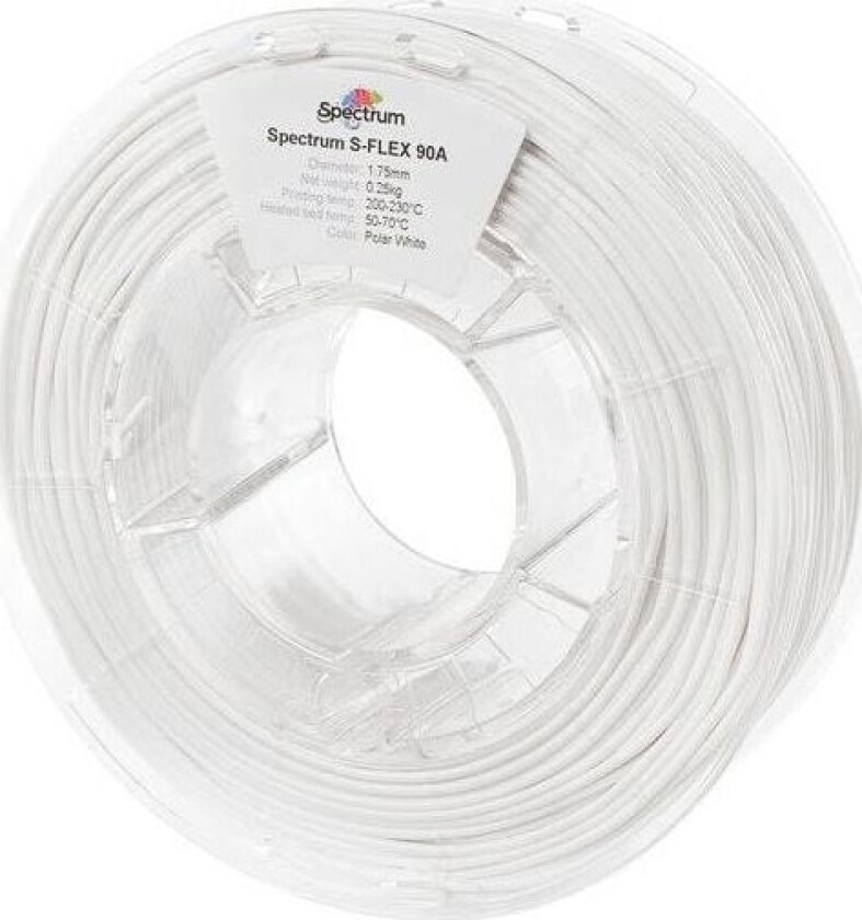 Spectrum Group Spectrum Group Spectrumg 590317565188 Filament Spectrum / S-Flex 90A / Polar Hvit / 1,75 Mm / 0,25 Kg
