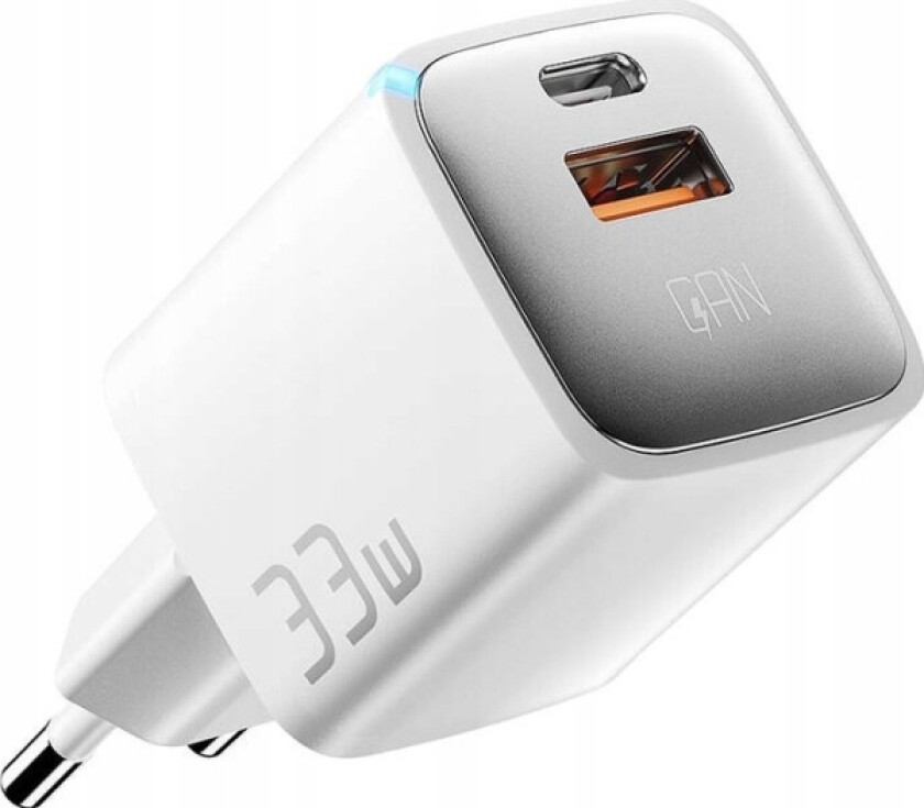 Lader Usb-A+Usb-C 33W Essager Gan (Hvit)