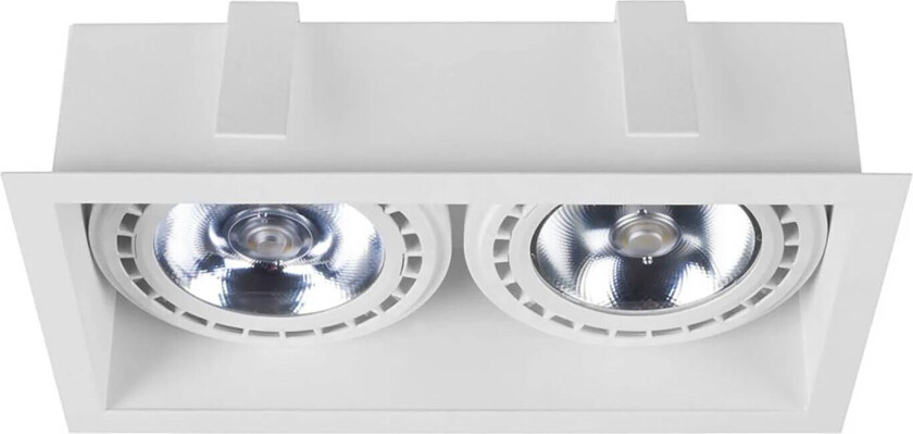 Innfelt downlight Mod II, 2 lyskilder, hvit