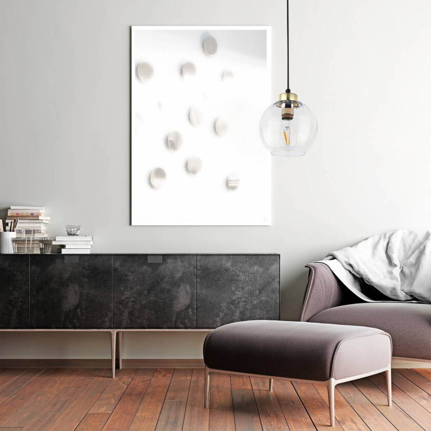 Hengelampe Devi, transparent, 1 lyskilde, Ø 18cm