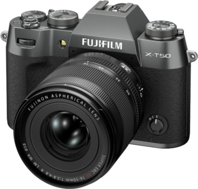 X -T50 + Xf 16-50 Mm, 40,2 Mp, 7728 X 5152 Piksler, X-Trans Cmos 5 Hr, 6,2K, Berøringsskjerm, Karbon