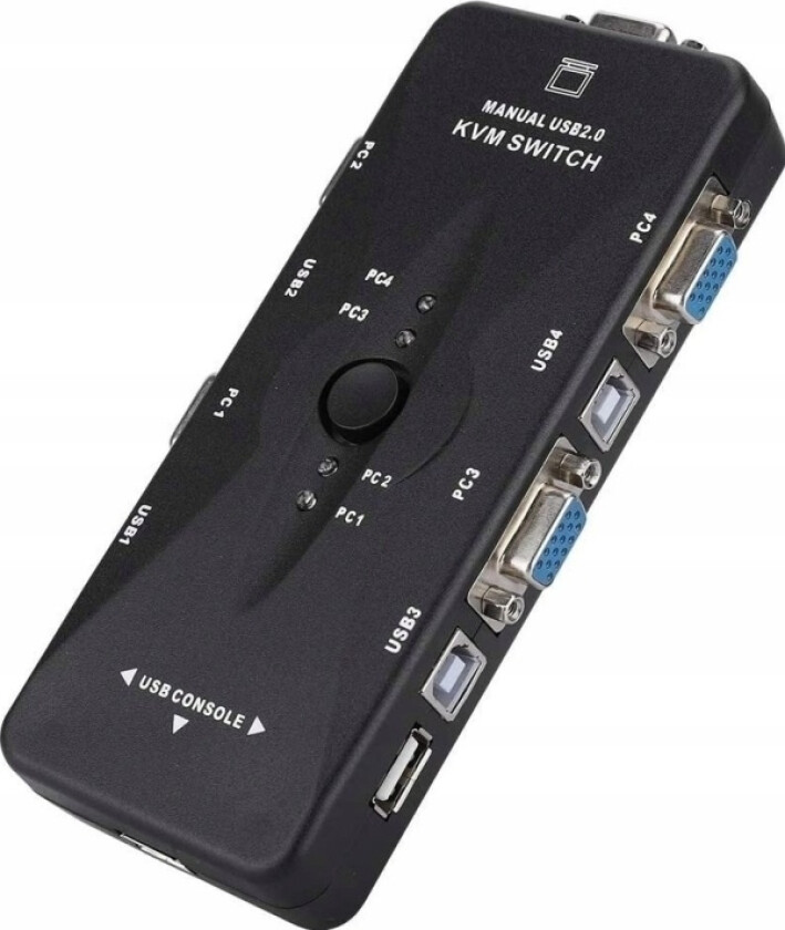 Switch Kvm Vga Switch 4X1 Switch 3Xusb Hub Box