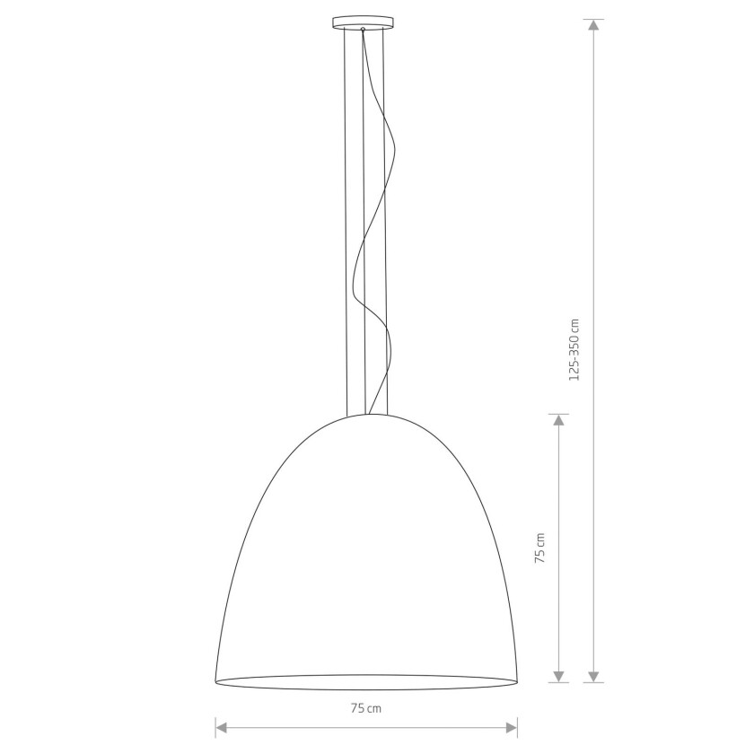 Egg XL pendellampe i metall, Ø 75 cm, svart