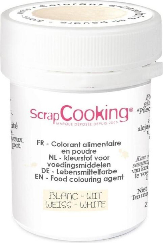 Scrapcooking Pulverfarge -Hvit- 5g, Uten E171