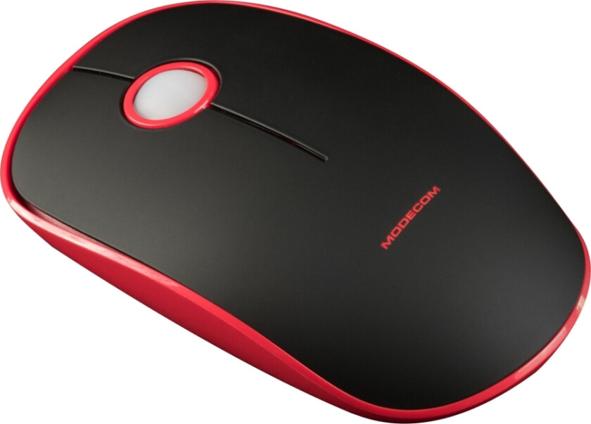 Modecom Mc-Wrm113 - Mus - Optisk - 3 Knapper - Trådløs - 2.4 Ghz - Usb Trådløs Mottaker - Svart, Rød