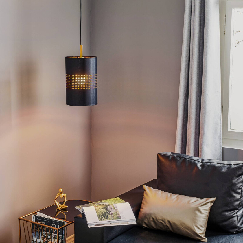 Hengelampe Bogart, 1 lyskilde, svart/gull