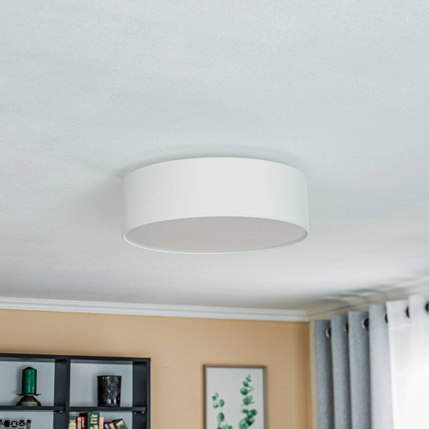 Roller taklampe, stoffskjerm ecru, Ø 40 cm