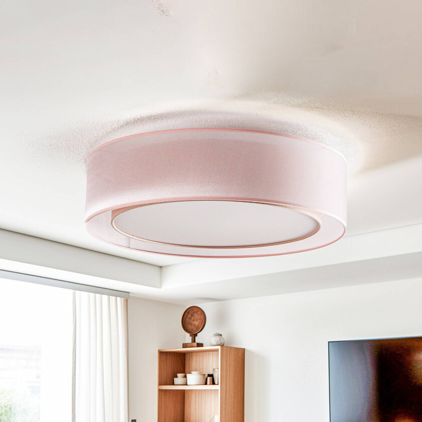 Tibu taklampe, tekstil, Ø50cm, cappuccino