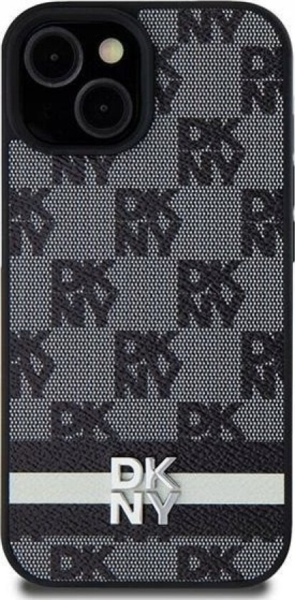 Dkny Dkny Dkhcp14spcptssk Iphone 14 / 15 / 13 6.1" Czarny/Black Hardcase Leather Checkered Mono Pattern & Printed Stripes