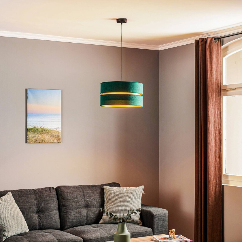 Duo hengelampe, grønn/gull Ø40cm 1 lyskilde