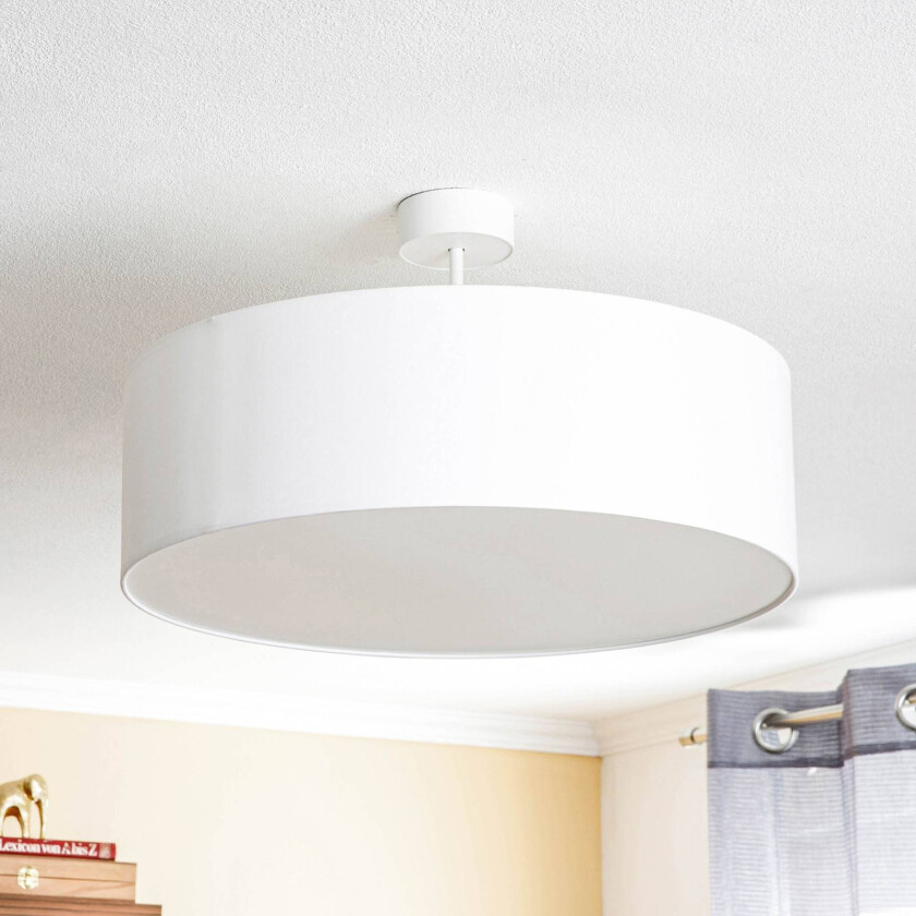 Fiolett taklampe med avstandsstykke, hvit