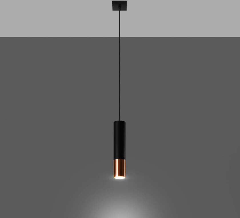 Thalassa hengelampe 1lk GU10 svart/kobber