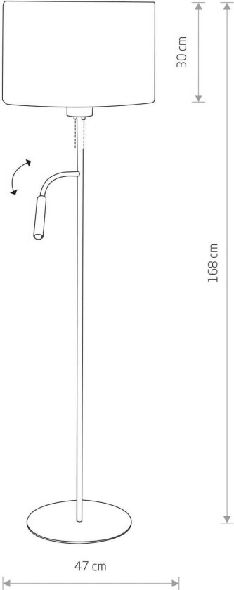 Hotel Plus gulvlampe med leselampe, hvit