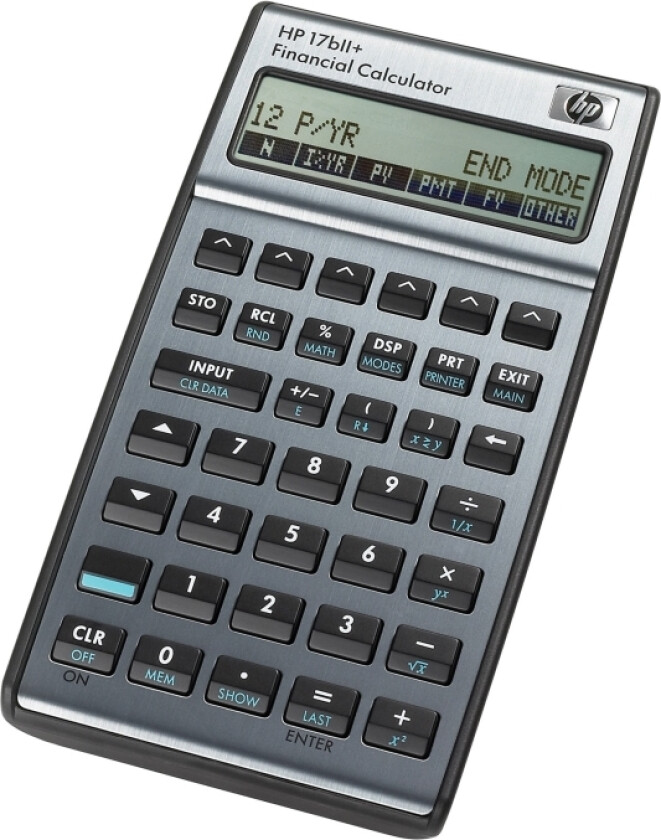 Hp 17Bii+ - Finansiell Kalkulator - Batteri - Karbonitt, Legeringsmetall