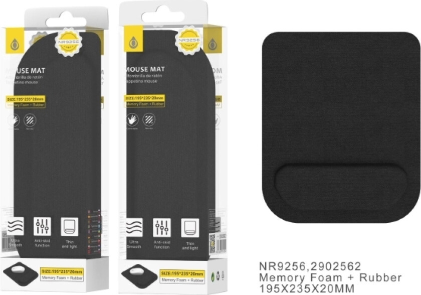 Oneplus Musemåtte Med Håndledsstøtte - 195 - 235 Mm