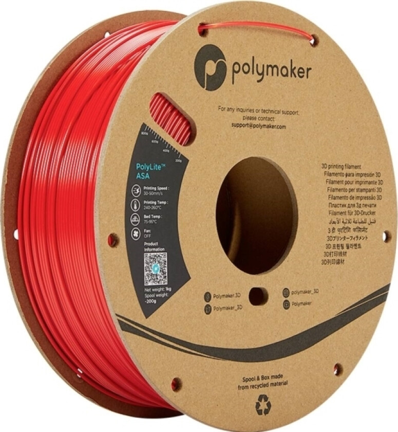 Filament maker lite Asa 1,75Mm 1Kg - Red}