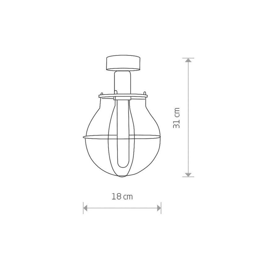 Taklampe Manufacture I med burskjerm