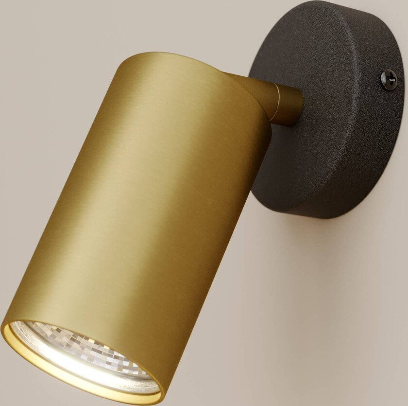 Veggspot Eye Spot 1 lyskilde, svart/messing