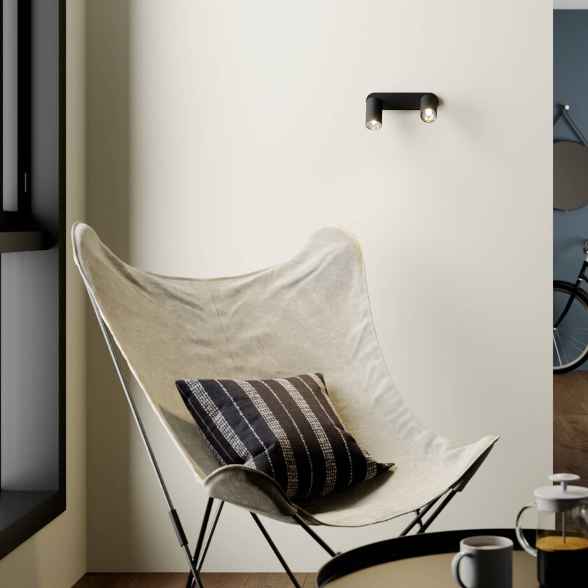 Veggspot Eye Spot 2 lyskilder, svart