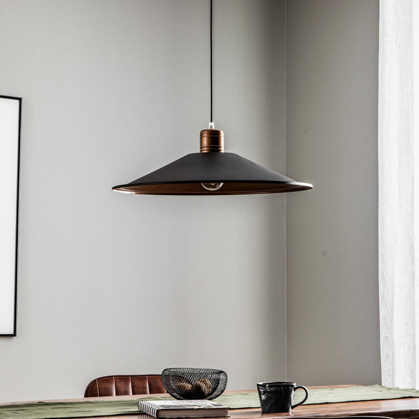 Hengelampe Garret I i mørkebrun/kobber Ø 50cm