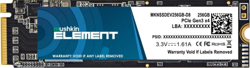 Mushkin Element - Ssd - 256 Gb - Intern - M.2 2280 - Pcie 3.0 X4 (Nvme)