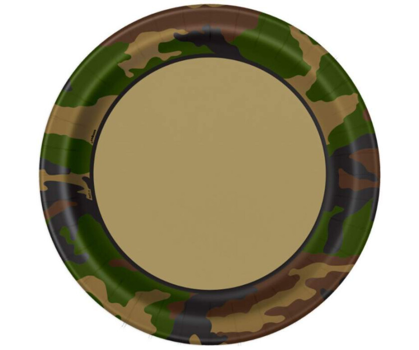 Papptallerken Kamuflasje pk/8