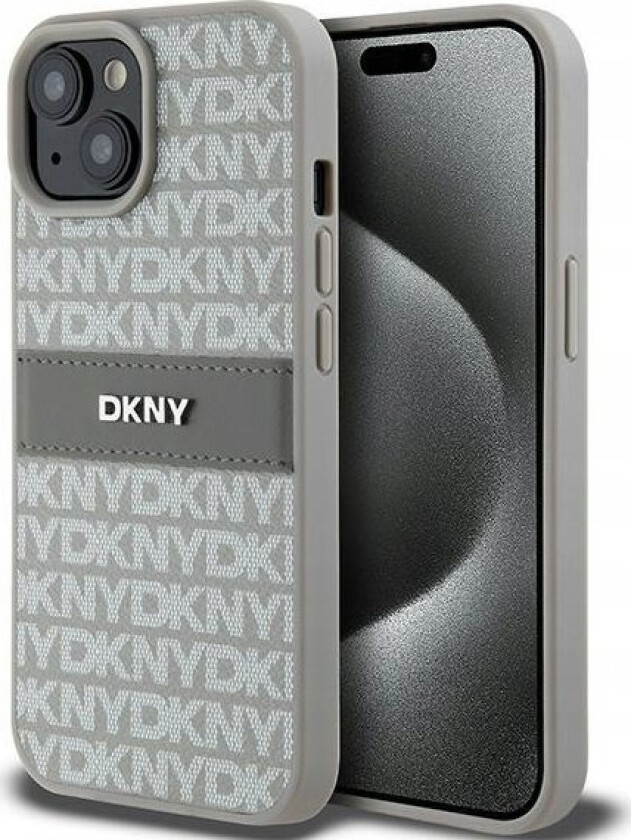 Dkny Dkny Dkhcp15mprthsle Iphone 15 Plus / 14 Plus 6.7" Beowy/Beige Hardcase Leather Mono Stripe & Metal Logo