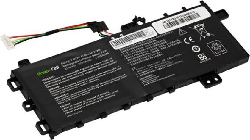 Green Cell - Batteri Til Bærbar Pc (Tilsvarer: Asus C21n1818-1, Asus B21n1818) - Litiumpolymer - 2-Cellers - 4150 Mah - Svart