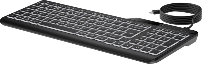Hp 400 - Tastatur - Compact Size, 2-Zone Layout, 12 Programmable Keys, Low Profile Key Travel, Multi-Device - Backlit - Usb-C - Qwerty - Engelsk - Sv