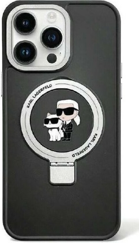 Klhmp15shmrskck Iphone 15 6.1" Czarny/Black Hardcase Ring Stand Karl&Choupettte Magsafe