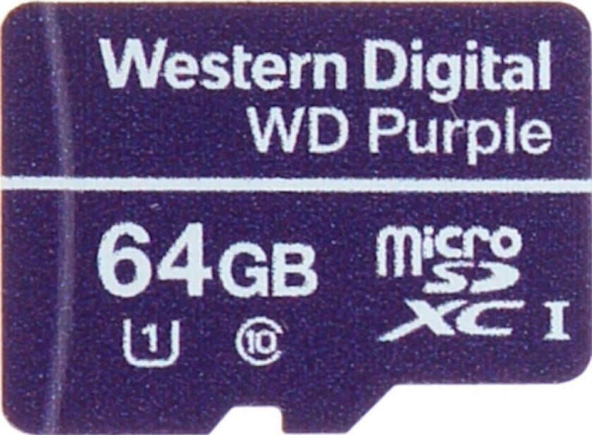 Generasjon Wd Purple Microsdxc 64 Gb Klasse 10 Uhs-I/U1 (Sd-Micro-10/64-Wd)