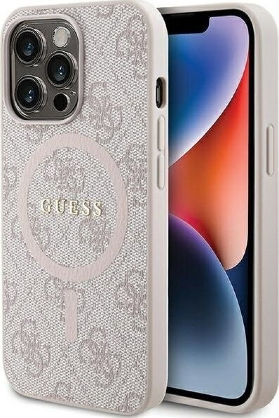 Originalt Guess Guhmp13xg4gfrp Frontpaneldeksel For Iphone 13 Pro Max (Kompatibel Med Magsafe / 4G Ring Classic Logo / Rosa)
