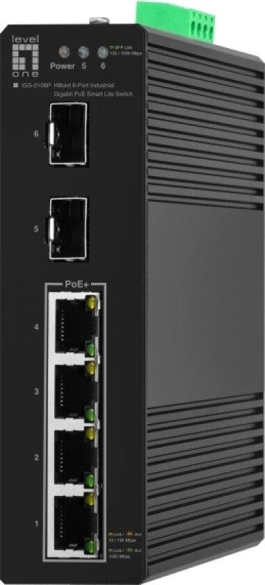 Levelone Igs-2106P, Hanterad, L2, Gigabit Ethernet (10/100/1000), Full Duplex, Strömförsörjning Via Ethernet (Poe) Stöd
