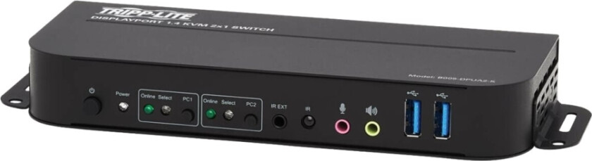 Eaton Tripp Lite Series Displayport Usb Kvm Switch 2-Port 4K 60Hz Hdr Dp 1.4 Usb Cables - Kvm / Lyd / Usb-Svitsj - 2 X Kvm/Lyd/Usb - 1 Lokalbruker -