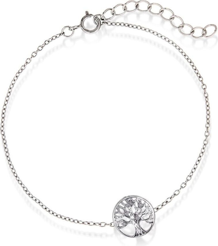 Armbånd i 925 sølv med zirkonia og livets tre