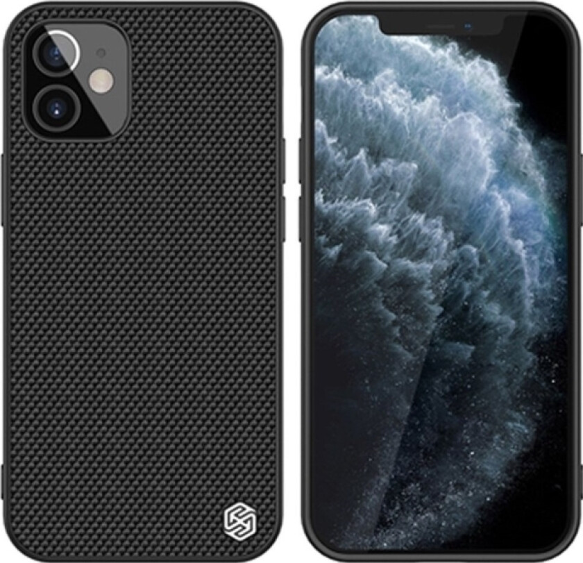 Nillkin Textured Case Slitesterk Forsterket Veske Med Gelramme Og Nylonbakside For Iphone 12 Mini Svart