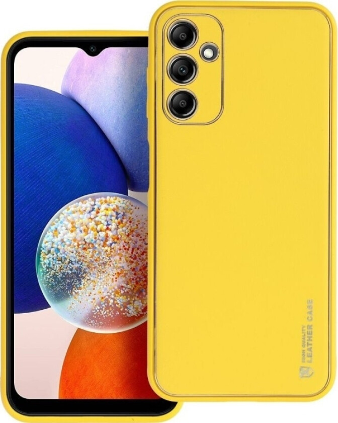 Oem Lær Deksel Lær Til Samsung Galaxy A14 5G / A14 4G Gul