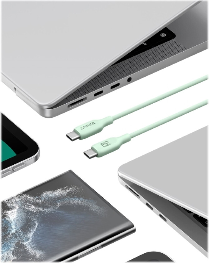 Anker 543 - Usb-Kabel - 24 Pin Usb-C (Hann) Til 24 Pin Usb-C (Hann) - Usb 2.0 - 1.83 M - Usb Power Delivery (100 W) - Grønn