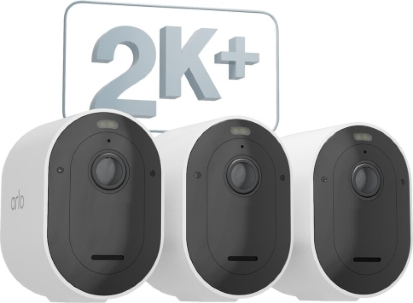 Pro 5 2K+ Övervakningskamera Utomhus, 3-Cam, Ip-Säkerhetskamera, Inomhus & Utomhus, Kabel & Trådlös, Innertak/Vägg, Svart, Vit, 1440 X 2560 Pixl