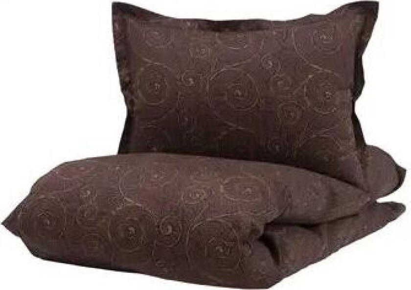 Borås sengetøy - 140x220 cm - Bianca Aubergine - Sengesett i 100% bomullsateng - Borås bomull sengetøy